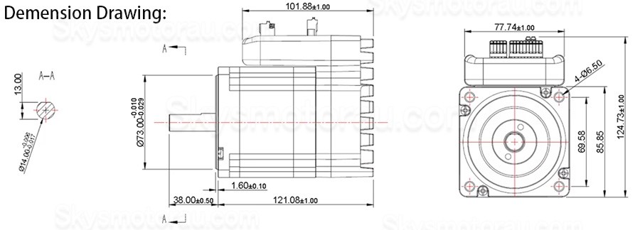 JMC iHSS86-60-45 NEMA 34 Closed Loop Integrated Stepper Motor 1.8 Deg 4.5Nm 6A 60V 2 Phase